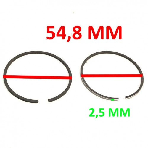 Coppia segmenti pistone da 54,8 x 2,5...