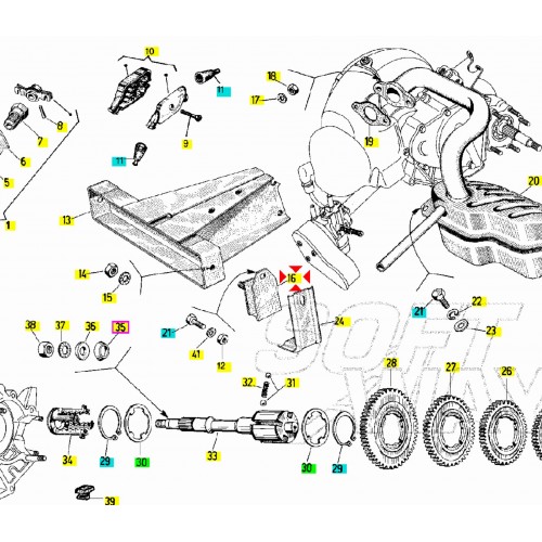 Supporto elastico motore Piaggio Ape 50