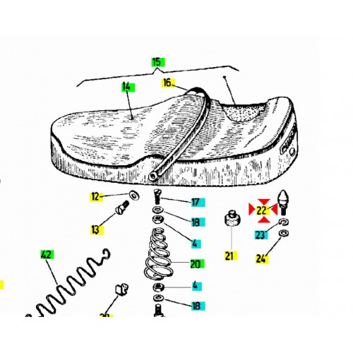 Perno ancoraggio sella Piaggio Vespa...