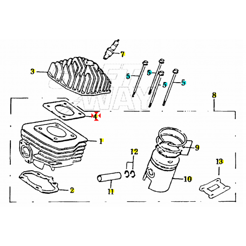 Guarnizione testa Kymco 50 Sniper Mxu...