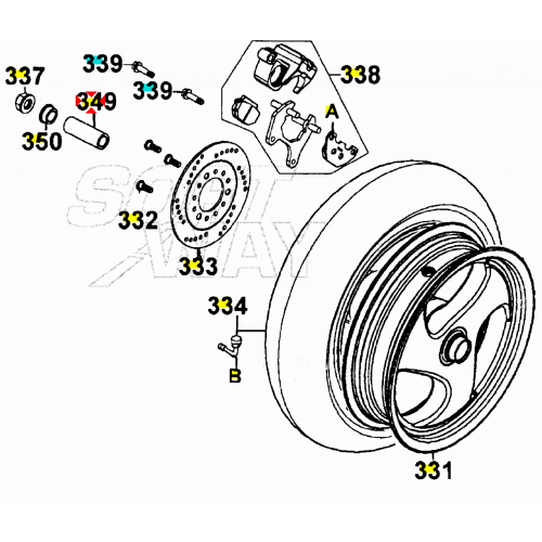 Boccola asse ruota posteriore Kymco...