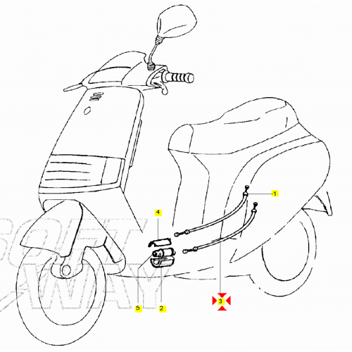 Cavo gas Piaggio Skipper da...