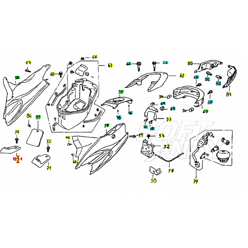 Pedana poggiapiedi sinistra...