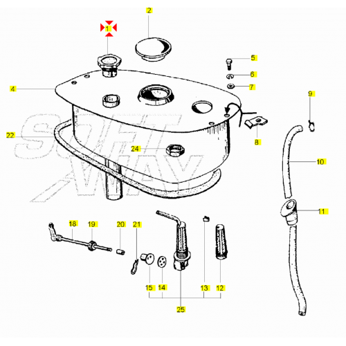 Tappo serbatoio olio Piaggio Vespa PX...