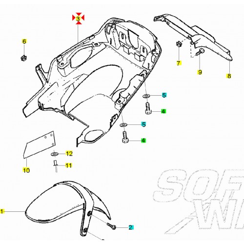 Sottocodone posteriore per Yamaha...