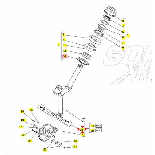 Perno sospensione forcella anteriore...