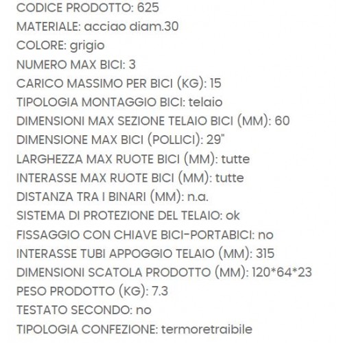 Portabici posteriore a 3 posti per...