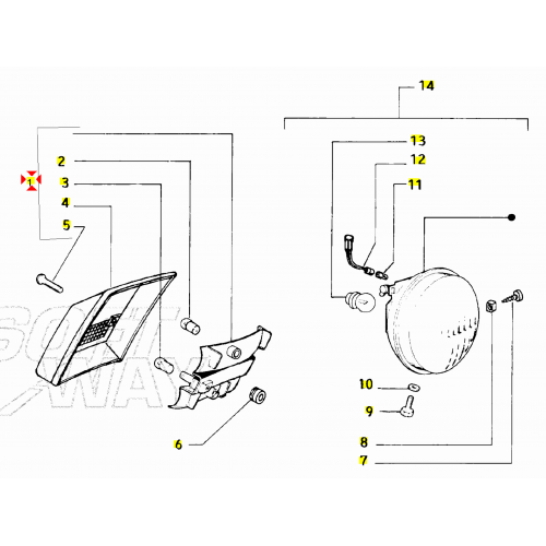 Fanalino posteriore Piaggio Vespa 50...