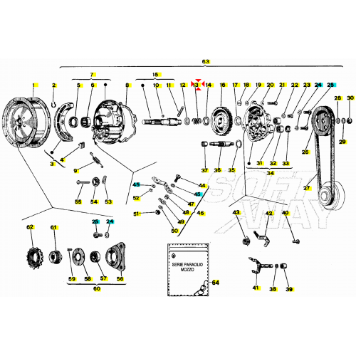 Molla innesto albero ruota Piaggio...