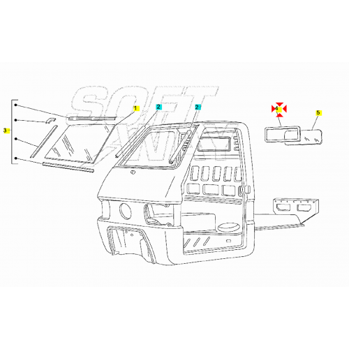 Guarnizione lunotto posteriore Ape TM...