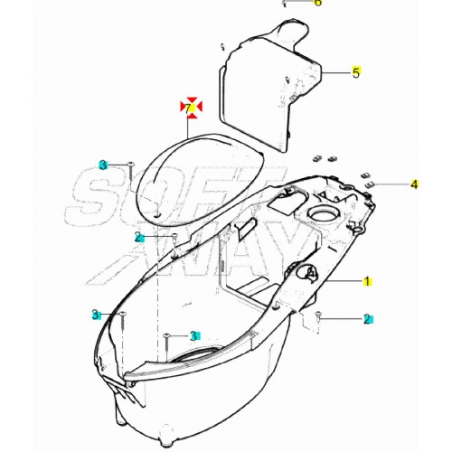 Fondo vano portacasco Piaggio -...