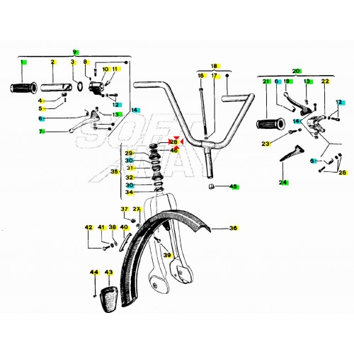 Dado superiore aperto sterzo Piaggio...