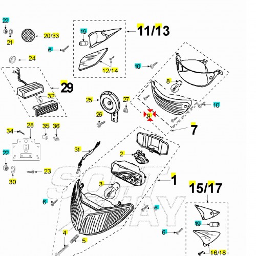 Vetro fanalino posteriore Peugeot...