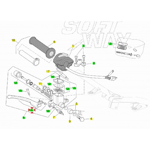 Leva freno anteriore destra scooter...