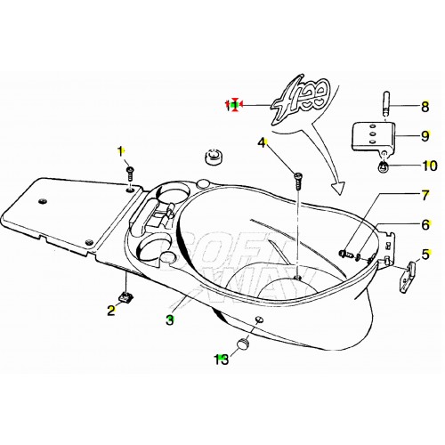 Adesivo fianco laterale Piaggio Free...