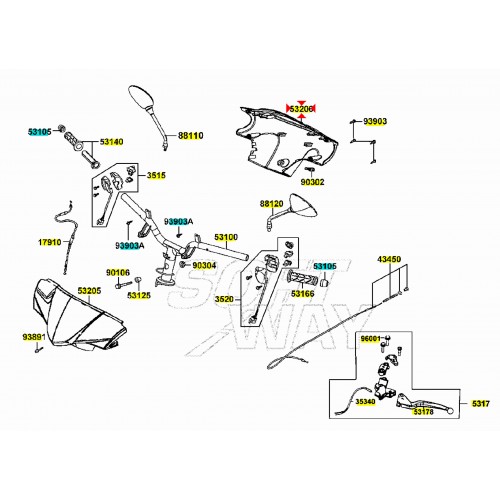Coprimanubrio posteriore Kymco...