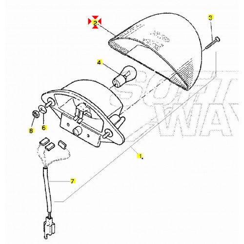 Vetro fanale posteriore per Yamaha...