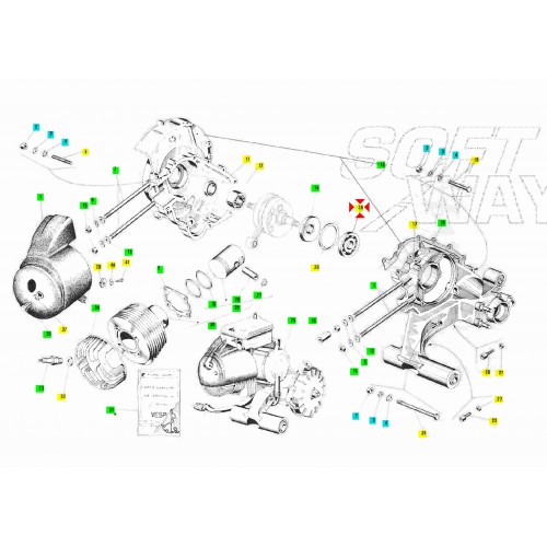 Cuscinetto sfere 25 62 12 Piaggio...