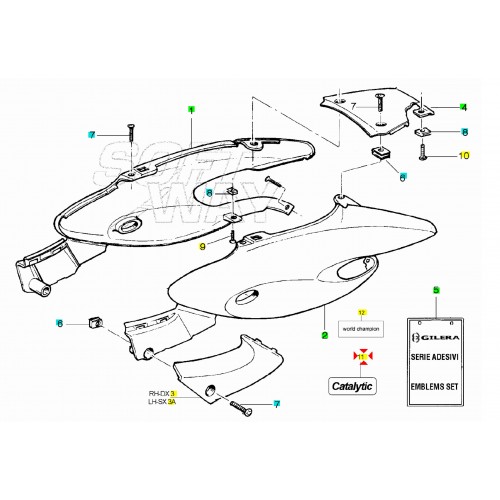 Adesivo fianchetti latarali Gilera...