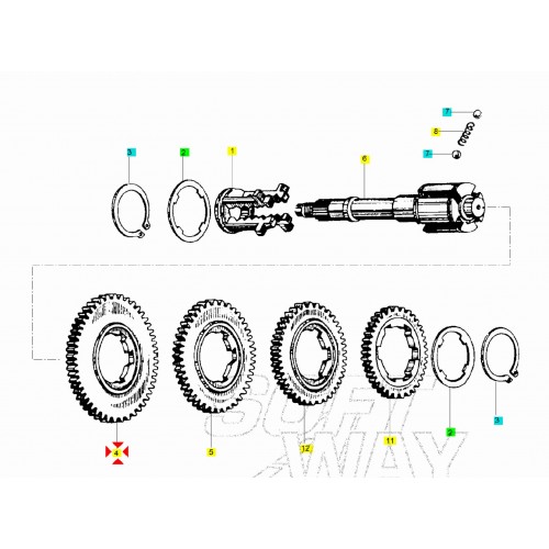 Ingranaggio cambio 1 marcia Vespa da...