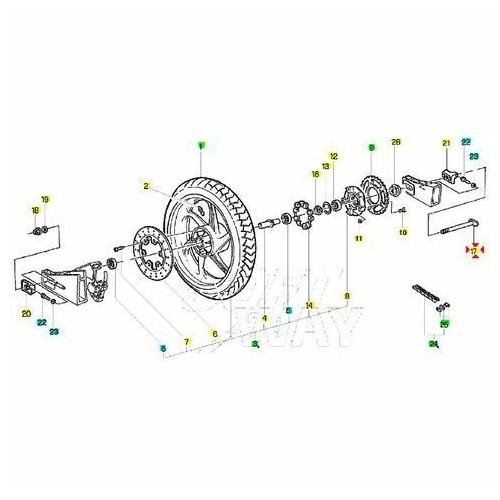 Perno ruota posteriore Cagiva Mito -...