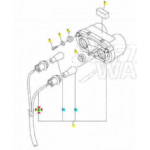 Gruppo cavi faro posteriore Yamaha...