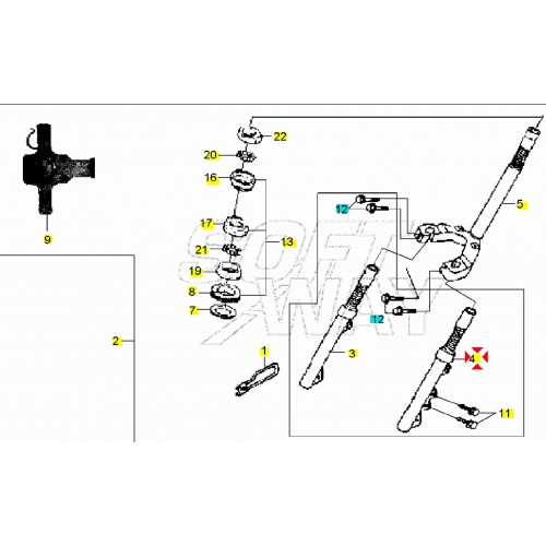 Gamba forcella sinistra Sym Megalo -...