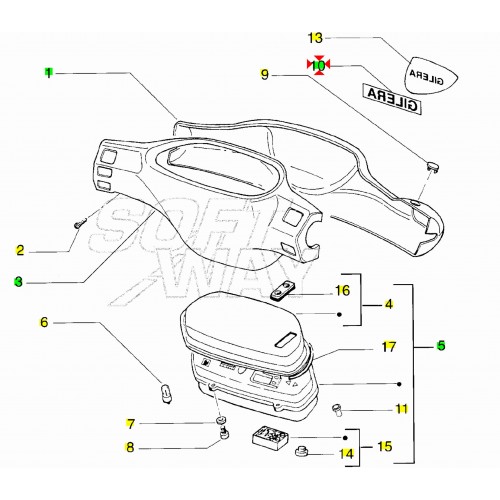 Adesivo coprimanubrio frontale Gilera...