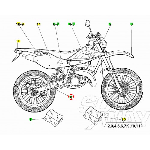 Coppia adesivi forcellone Husqvarna...