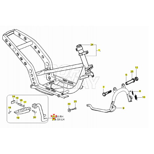 Staffa pedana poggiapiedi posteriore...