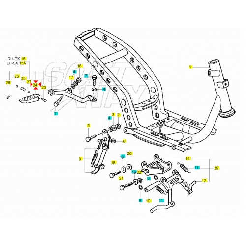 Pedana poggiapiedi passeggero Gilera...