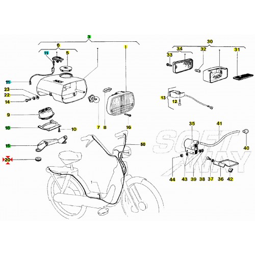 Passacavo fanale anteriore Piaggio...