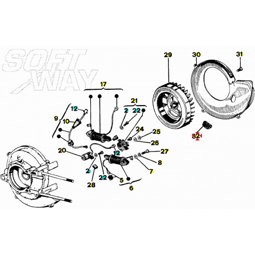 Tassello volano magnete Piaggio Ciao PX