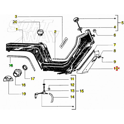 Doccetta passafili Piaggio Si Mix e...