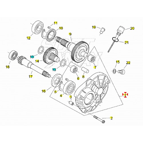 Carter mozzo ingranaggi trasmissione...