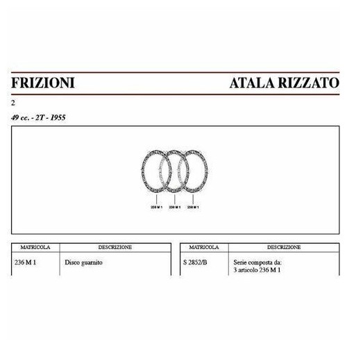 Kit dischi frizione Atala Rizzato 49...