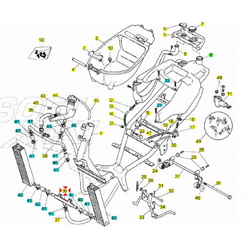 Tubo ritorno acqua radiatore Malaguti...