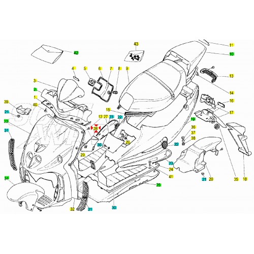 Coperchio batteria Malaguti F12...