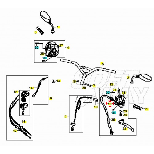 Supporto commutatore sinistro Keeway...