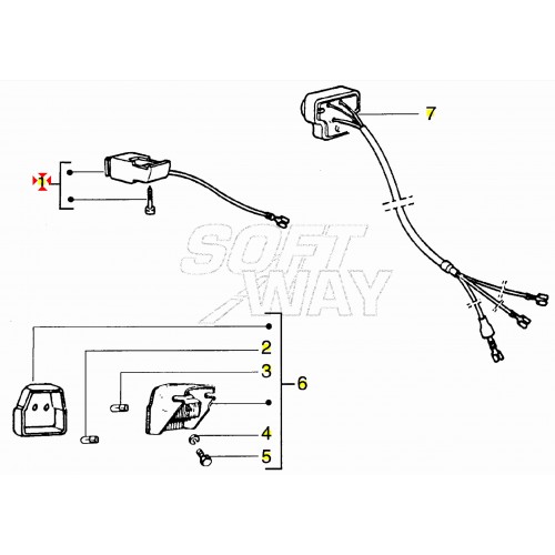 Pulsante clacson tondo giallo per...