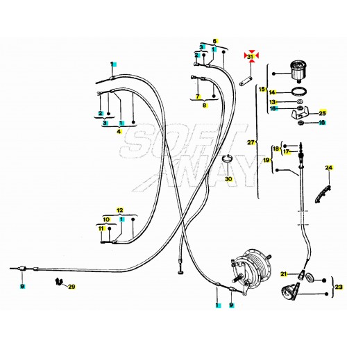 Fascetta ferma guaine manubrio Ciao...