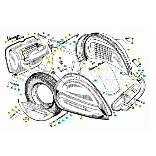 Protezione ruota scorta Vespa TS e Rally
