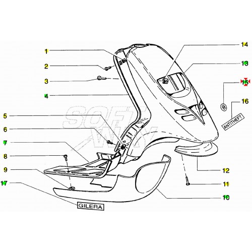 Adesivo scudo anteriore Gilera...