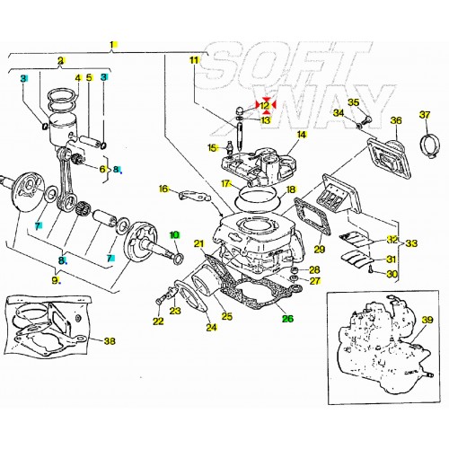 Dado cieco Cagiva W8 - 60N115095