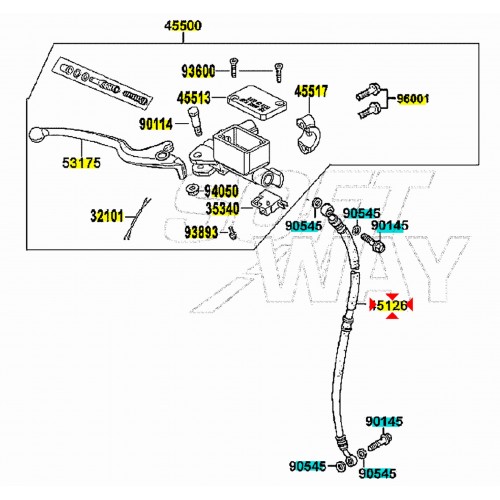 Tubo olio freno anteriore Kymco...
