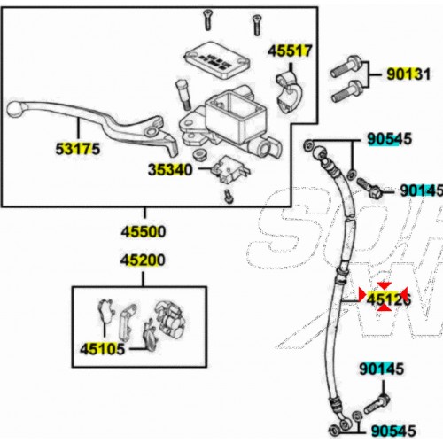 Tubo freno anteriore destro Kymco...
