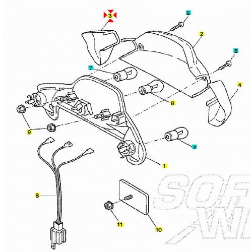 Vetro freccia posteriore MBK Booster...