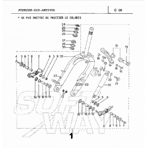 Calotta inferiore sterzo Peugeot SV -...