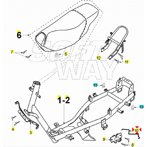 Chiusura bloccaggio sella Peugeot...