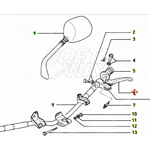 Leva freno tamburo sinistra grigia...
